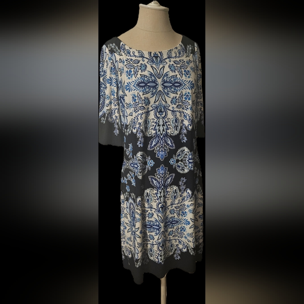 Eliza Jay Jersey Knit Floral 3/4 Sleeve Dress
